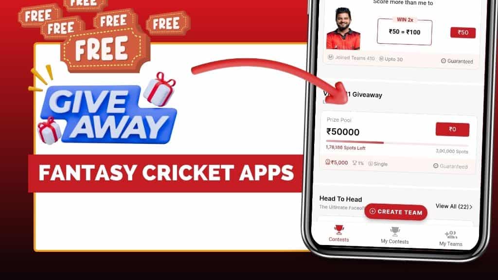 Daily giveaway fantasy cricket apps.