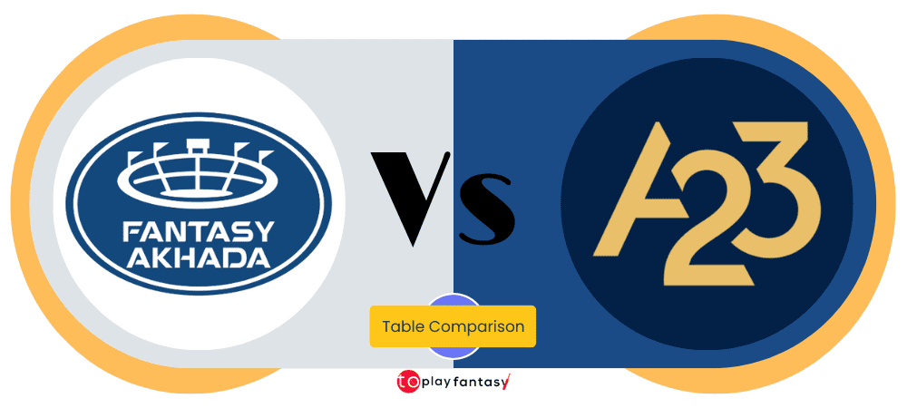 Fantasy Akhada vs A23 Fantasy: which app is better and why.