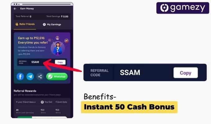 Gamezy Referral Code,